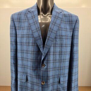 Patrick James Sportcoat 46 R Loro Piana Summertime Plaid Linen Silk Blend Italy